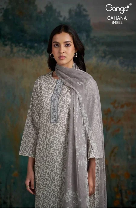Cahana 4892 By Ganga Cotton Printed Printed Plazzo Suits
